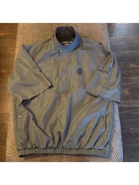 FootJoy Dryjoys Men's M Golf 1/2 Zip Pullover Gray Short Sleeve Embroidered